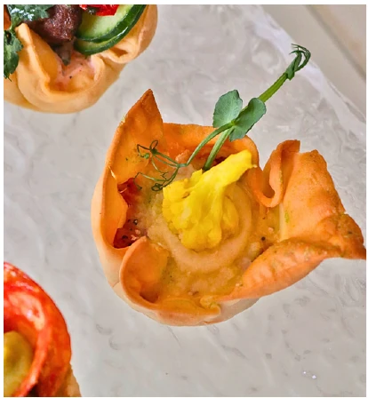 Chicken lasagna turmeric cauliflower from the Choijin finger food special set menu.