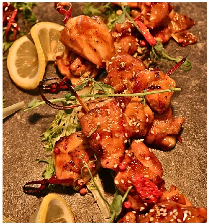 Mini chicken skewers from the Choijin finger food special set menu.