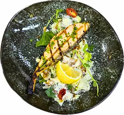 Grilled salmon salad from the Choijin special set menu.