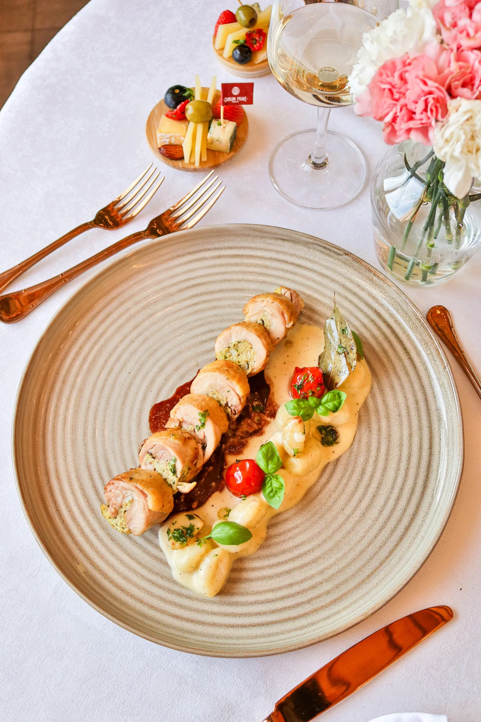 Stuffed chicken from the Choijin special set menu.