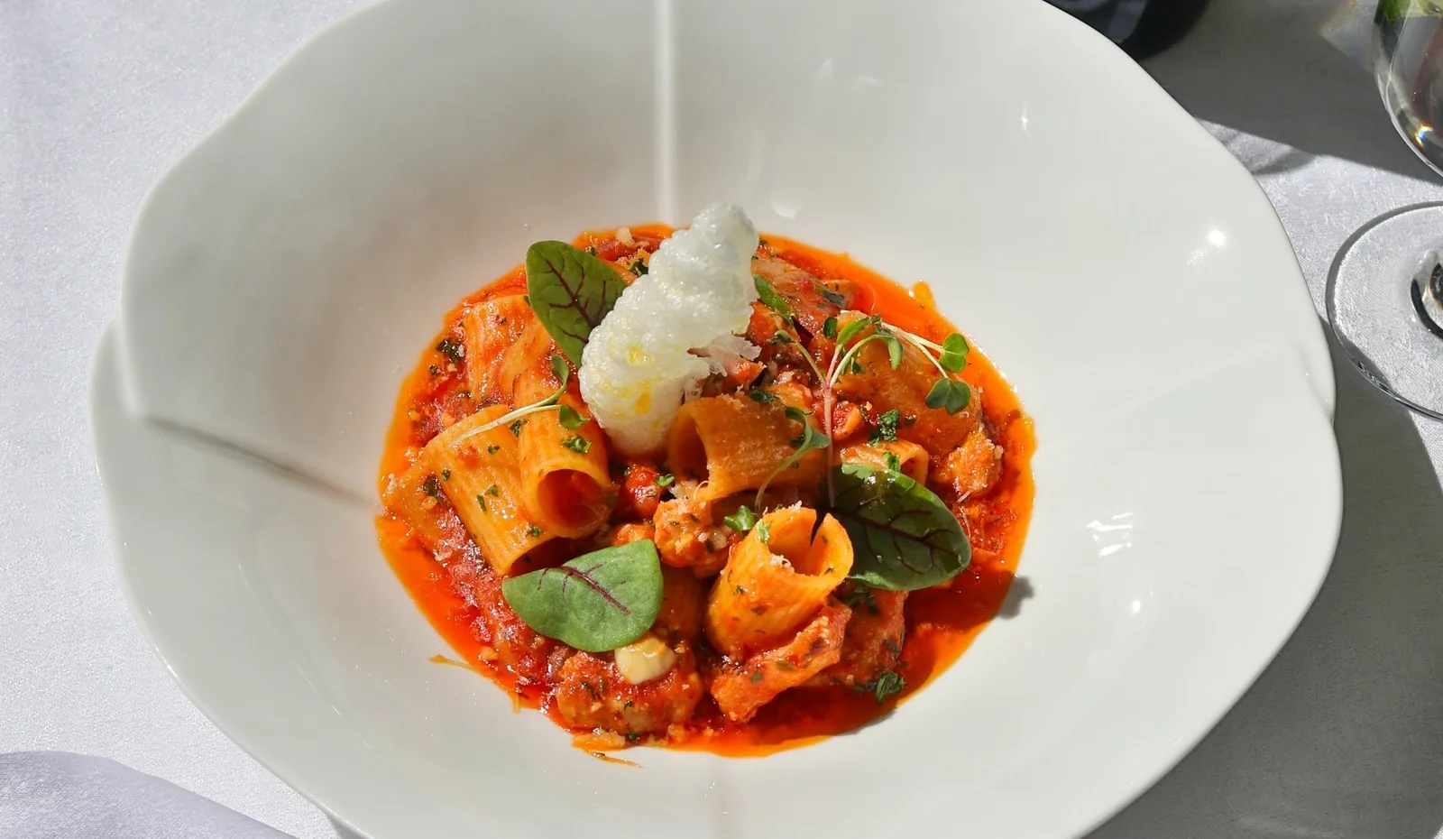 Meat arrabiata pasta